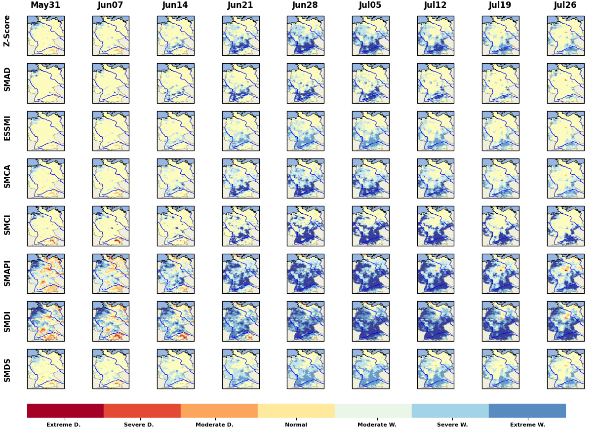Germany ASCAT SSM Anomaly Maps of the 2021 Flood Event